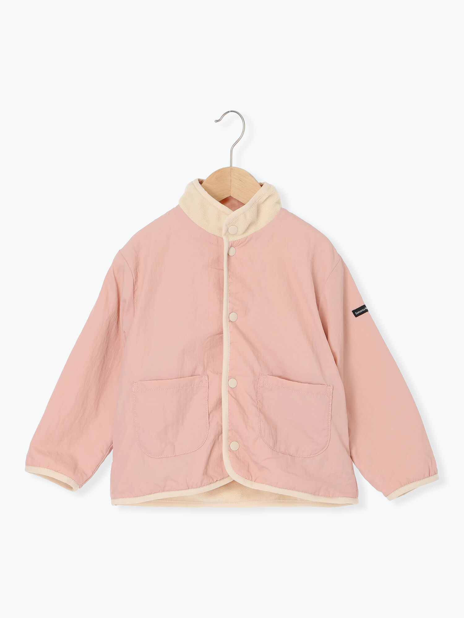 撥水】ナイロン×フリースリバーシブルブルゾン（ピンク/イエロー