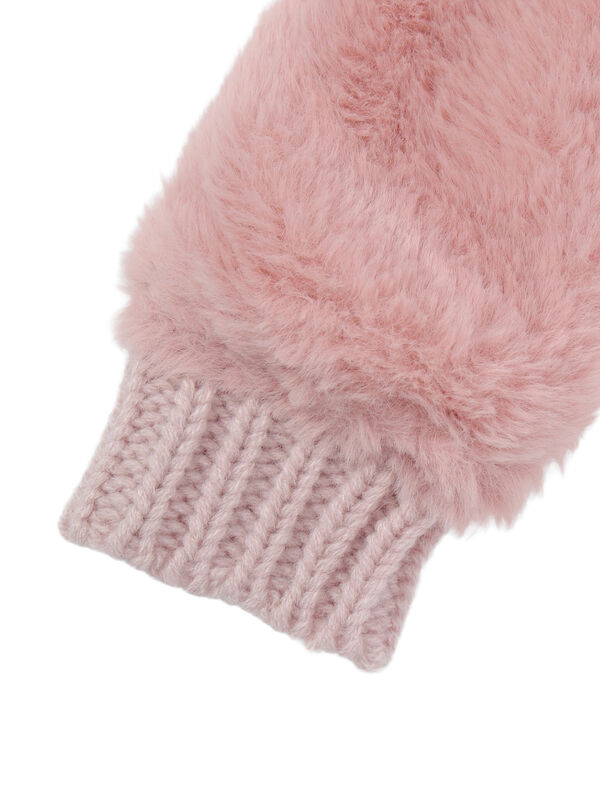 セール】 フェイクファーミトン（ピンク/キナリ/アクセサリー/ミトン