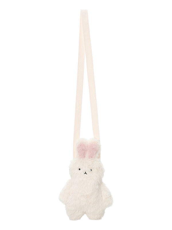 ♡ミモザリースのブランコで...♡シーグラスアート くまさんうさぎさん うさぎポシェット（オフホワイト/ブラウン/バッグ/バッグ・ポーチ