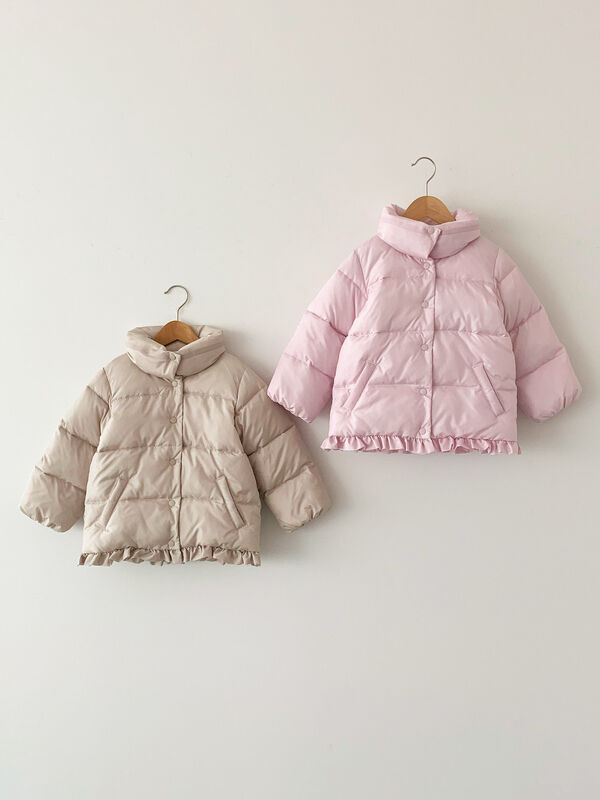 セール】 【撥水】中綿スタンドカラーブルゾン（ピンク/ベージュ