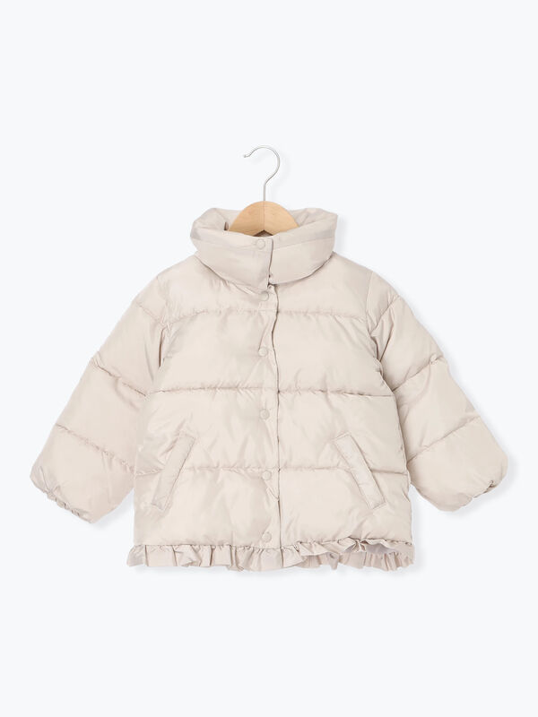 セール】 【撥水】中綿スタンドカラーブルゾン（ピンク/ベージュ