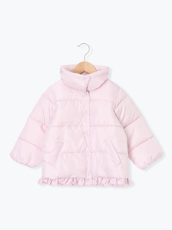 セール】 【撥水】中綿スタンドカラーブルゾン（ピンク/ベージュ