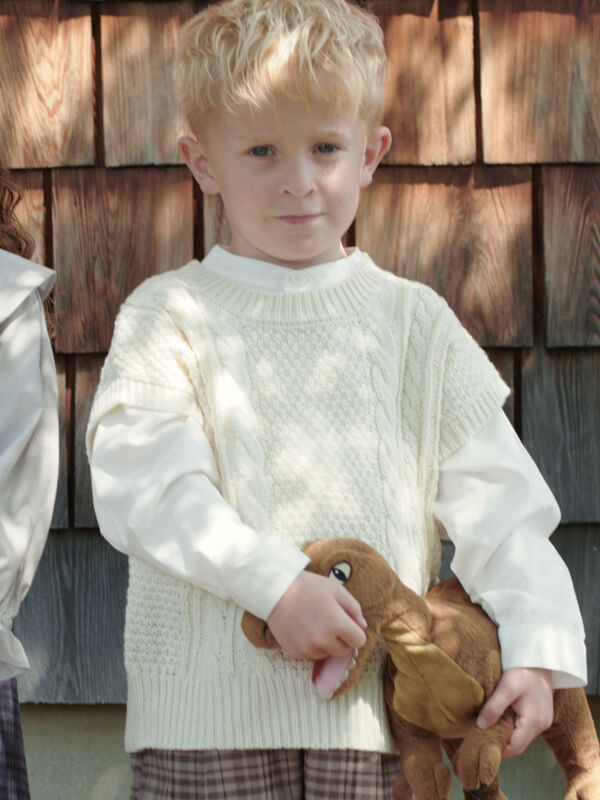 セール】 【マシンウォッシャブル】ニットベスト（モカ/キナリ