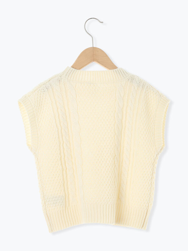 完売品【新品未使用】HARA.UNITY はらちゃん サマーニットベスト セール】 【マシンウォッシャブル】ニットベスト（モカ/キナリ