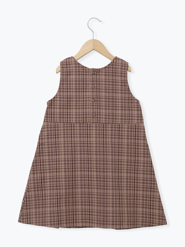 セール】 チェック柄ジャンバースカート（ブラウン/ネイビー/ボトムス