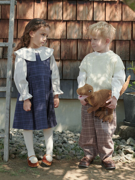 ビッグカラーブラウス（オフホワイト/Ｓグレー）｜Samansa Mos2 Lagom（KIDS）（サマンサモスモス ラーゴム）通販