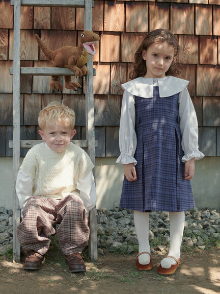 ビッグカラーブラウス（オフホワイト/Ｓグレー）｜Samansa Mos2 Lagom（KIDS）（サマンサモスモス ラーゴム）通販