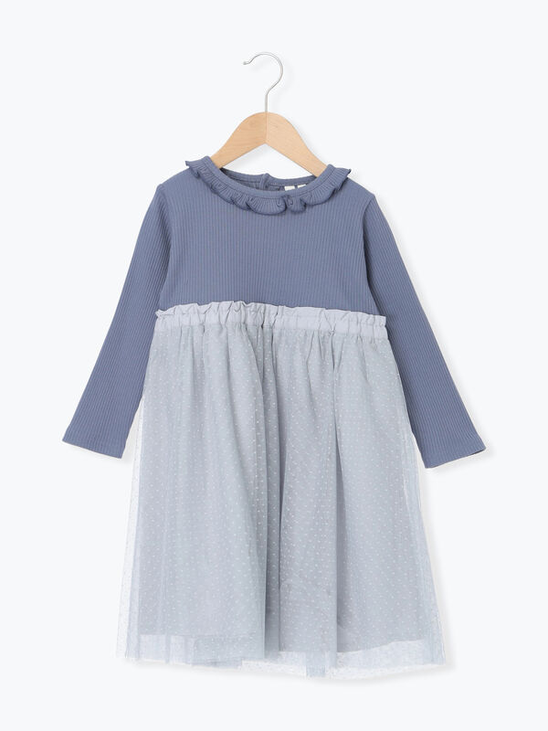 チュールドッキングワンピース（ベージュ/ネイビー）｜Samansa Mos2 Lagom（KIDS）（サマンサモスモス ラーゴム）通販