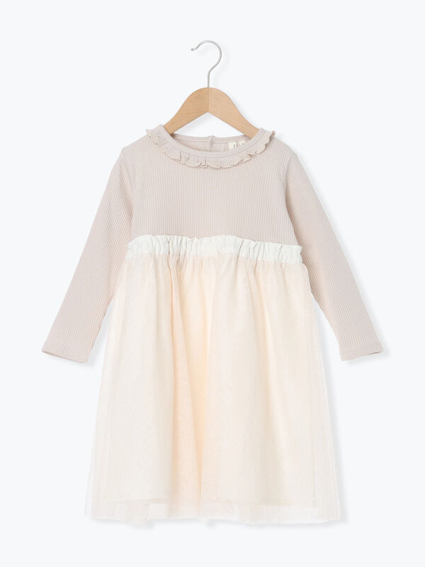 チュールドッキングワンピース（ベージュ）｜Samansa Mos2 Lagom（KIDS）（サマンサモスモス ラーゴム）通販