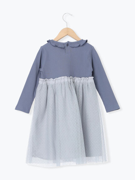 チュールドッキングワンピース（ベージュ/ネイビー）｜Samansa Mos2 Lagom（KIDS）（サマンサモスモス ラーゴム）通販