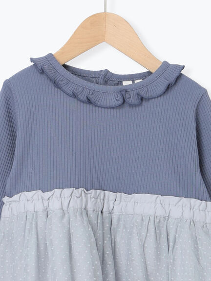 チュールドッキングワンピース（ベージュ/ネイビー）｜Samansa Mos2 Lagom（KIDS）（サマンサモスモス ラーゴム）通販