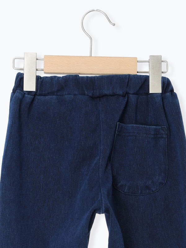 セール】 裾フリルカットデニムパンツ（ブルー/ネイビー/ボトムス