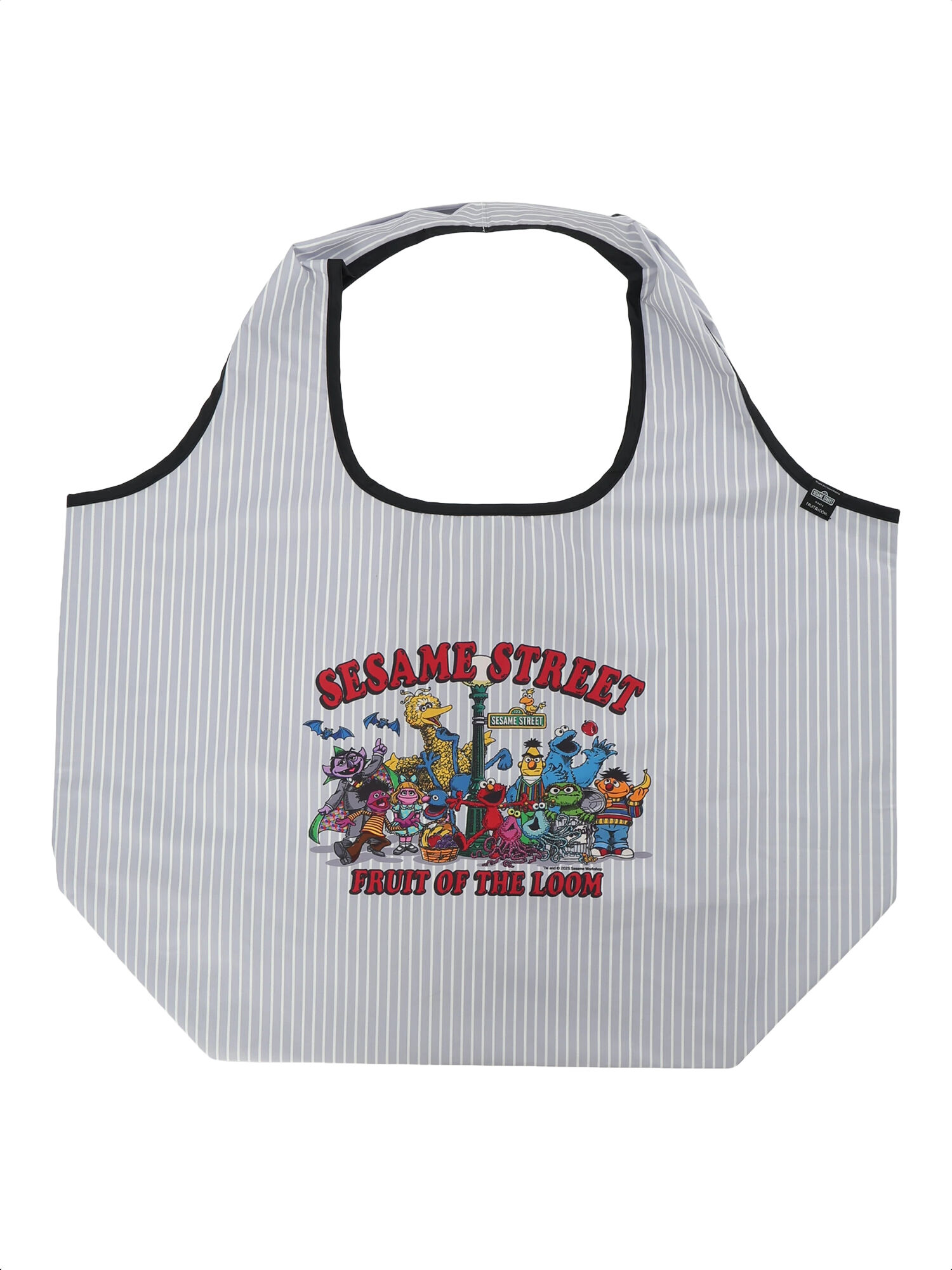 FRUIT OF THE LOOM】セサミストリート トートバッグ大（グレー/バッグ