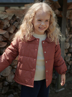 セール】 【撥水】チェック柄中綿ジャケット（レッド/ブラウン