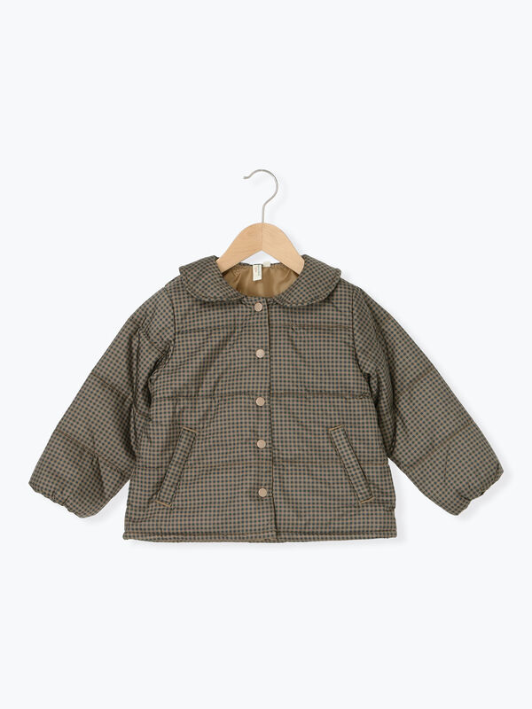 撥水】チェック柄中綿ジャケット（レッド/ブラウン/アウター