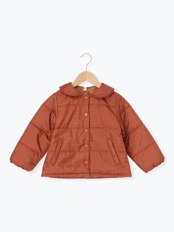 セール】 【撥水】チェック柄中綿ジャケット（レッド/ブラウン