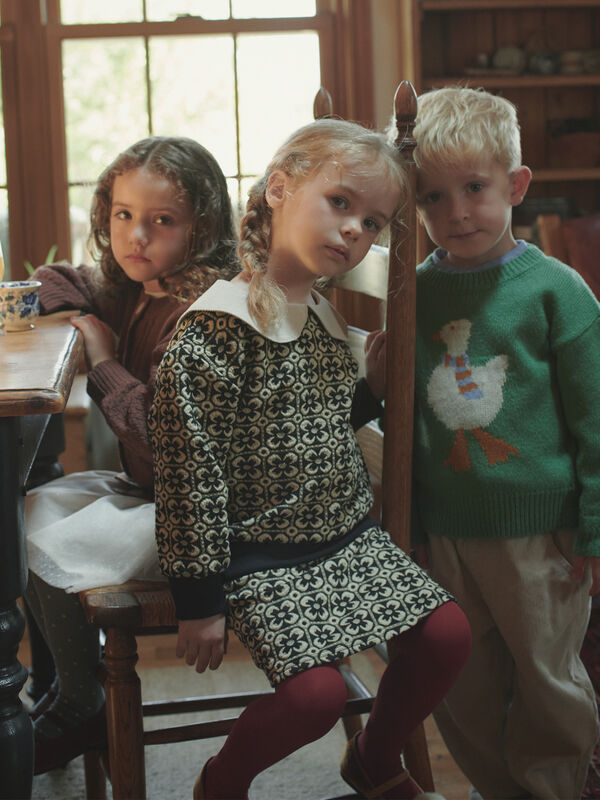 セール】 花柄ジャカードスカート(セットアップ可)（ブラック/カーキ