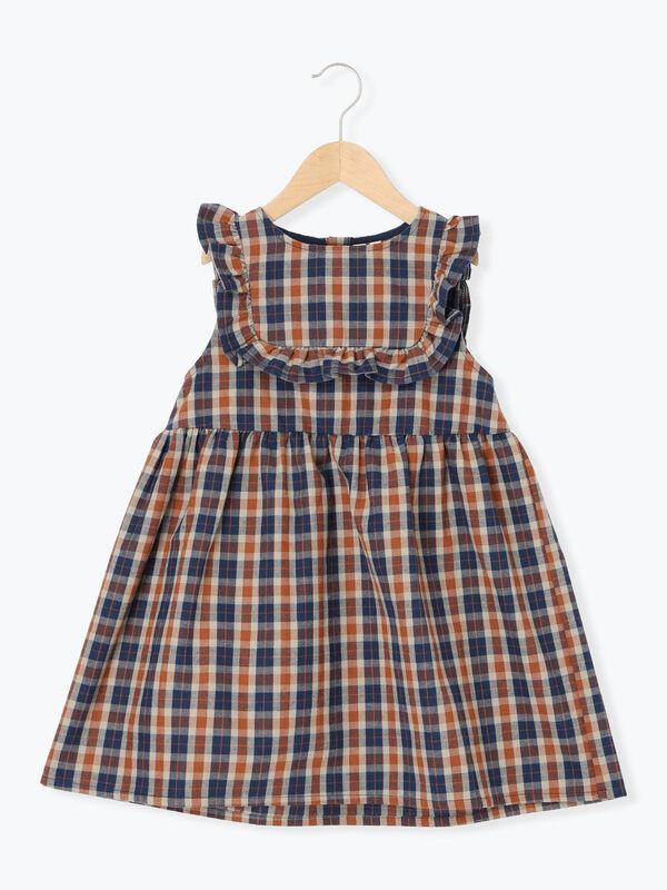 ヨークフリルチェックジャンバースカート（ネイビー）｜Samansa Mos2 Lagom（KIDS）（サマンサモスモス ラーゴム）通販