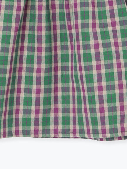 ヨークフリルチェックジャンバースカート（グリーン/ネイビー）｜Samansa Mos2 Lagom（KIDS）（サマンサモスモス ラーゴム）通販