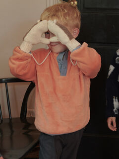 両面ボアアノラックトレーナー（オレンジ/キナリ/トップス/ニット