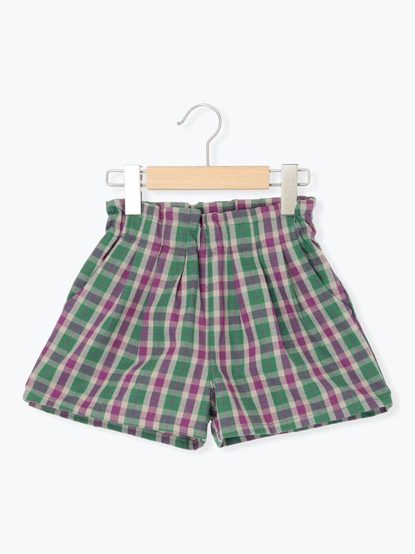 セール】 チェックショートパンツ（グリーン/ネイビー/ボトムス/パンツ