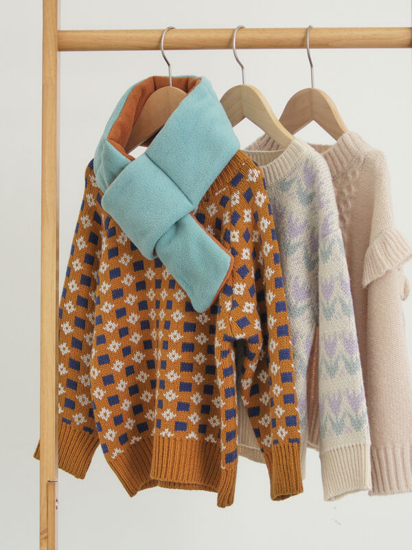 45R コスモス柄のニット SLOW／一部店舗限定】ノルディック プルオーバー ニット