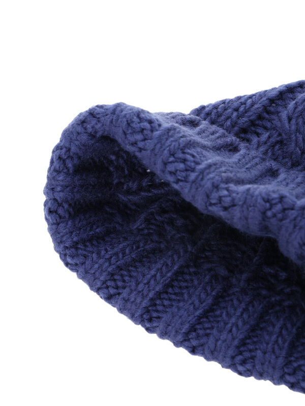 配色ポンポンニット帽（グレー/レッド/ネイビー/アクセサリー/ハット