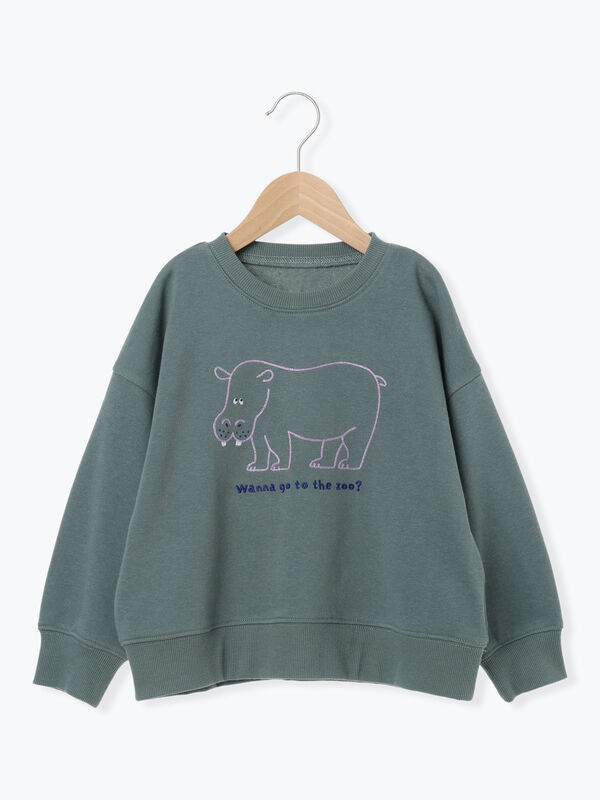 セール】 アニマルチェーン刺繍トレーナー（オレンジ/グリーン/ブルー