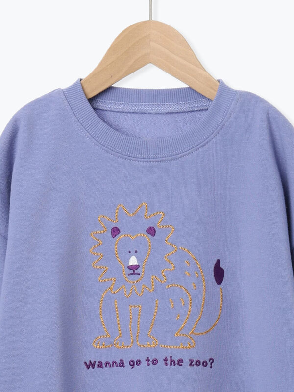 セール】 アニマルチェーン刺繍トレーナー（オレンジ/グリーン/ブルー