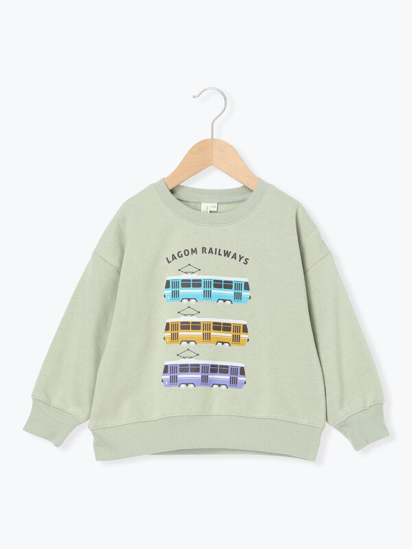 電車プリント裏起毛トレーナー（ミント）｜Samansa Mos2 Lagom（KIDS）（サマンサモスモス ラーゴム）通販