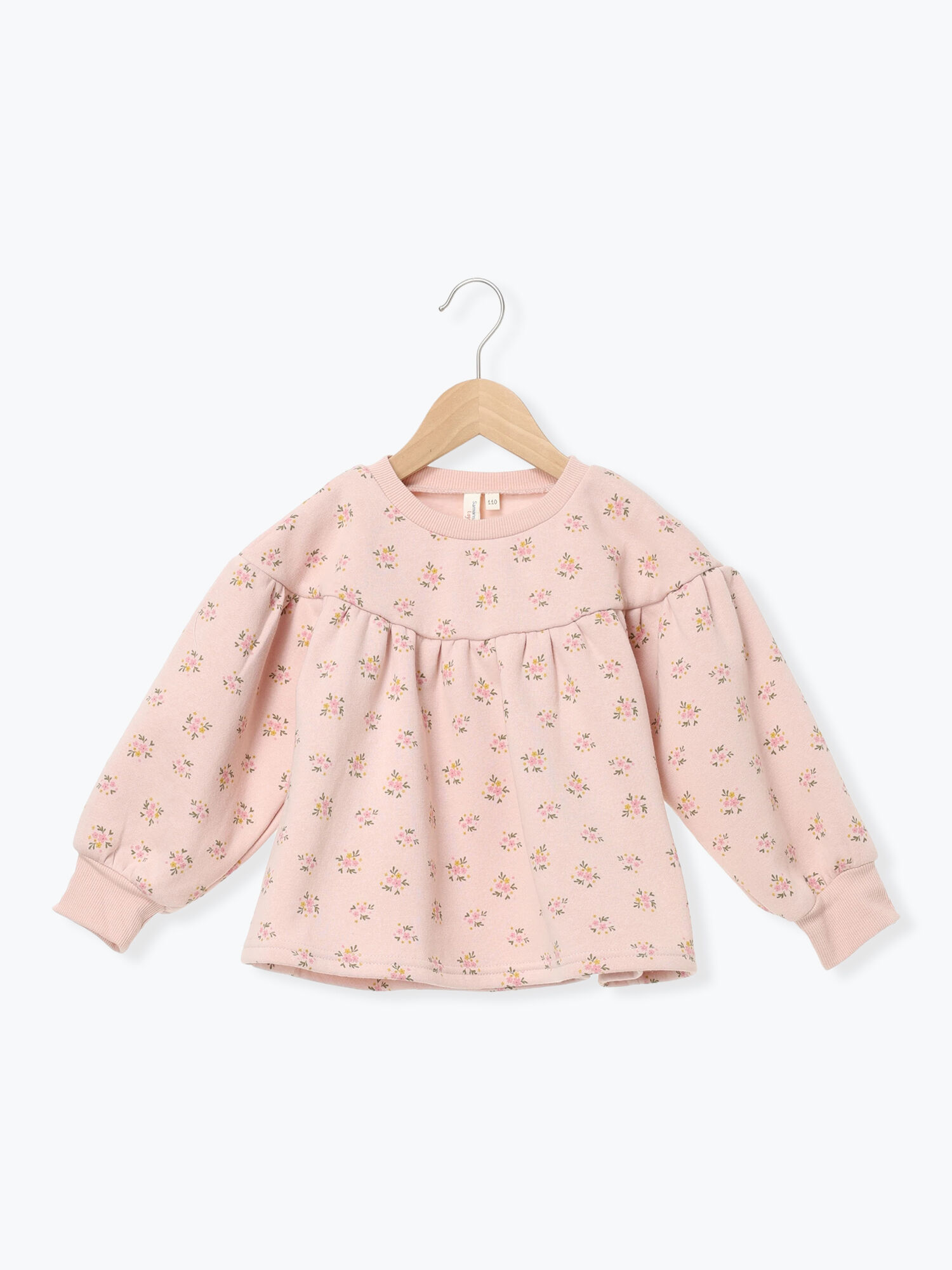 花柄裏起毛トレーナー（ピンク/ベージュ/トップス/カットソー