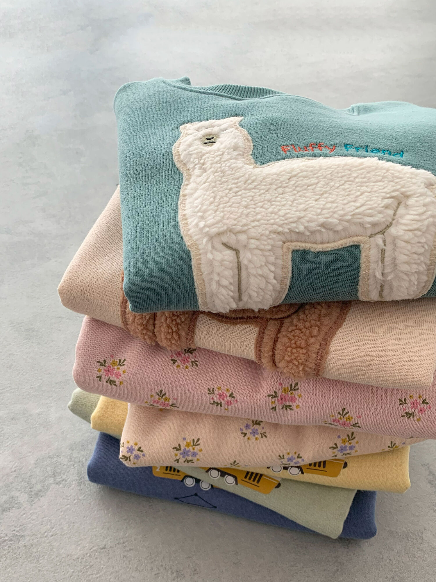 セール】 もふもふアルパカ裏起毛トレーナー（ベージュ/グリーン