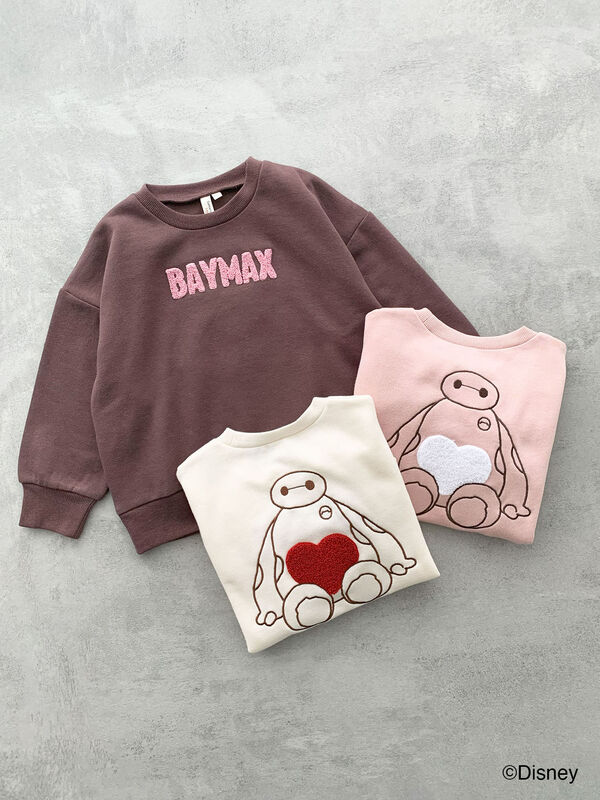 セール】 【Disney】ベイマックス/ハート刺繍トレーナー（オフホワイト
