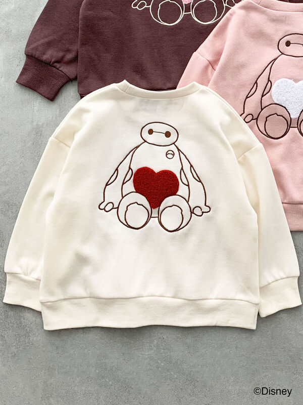 セール】 【Disney】ベイマックス/ハート刺繍トレーナー（オフホワイト