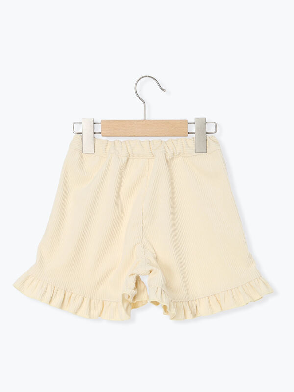 セール】 カットコール裾フリルショートパンツ（オレンジ/キナリ