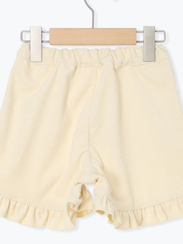 セール】 カットコール裾フリルショートパンツ（オレンジ/キナリ