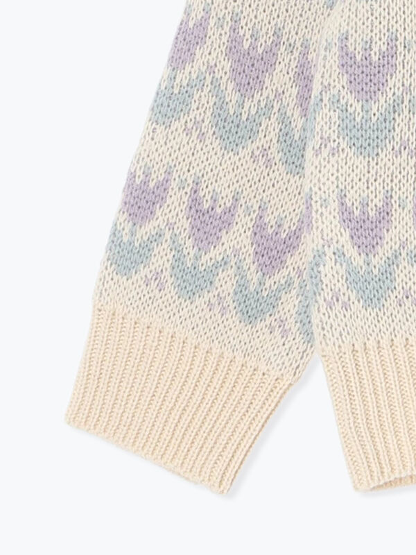 セール】 【マシンウォッシャブル】花柄ジャカードニット（サックス