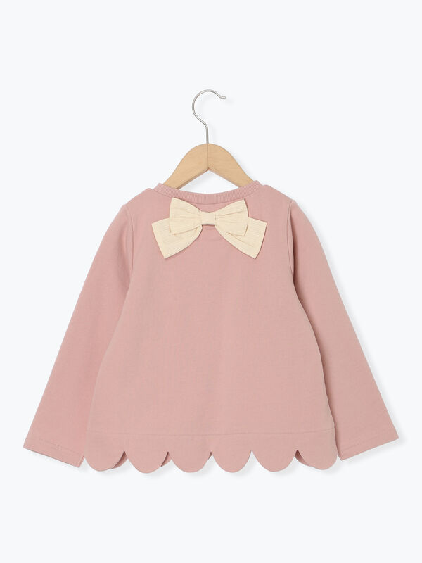 セール】 ◎パフェプリント裾スカラップロンT（ピンク/ネイビー