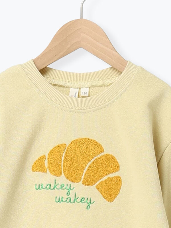 セール】 クロワッサンさがら刺繍トレーナー（イエロー/パープル
