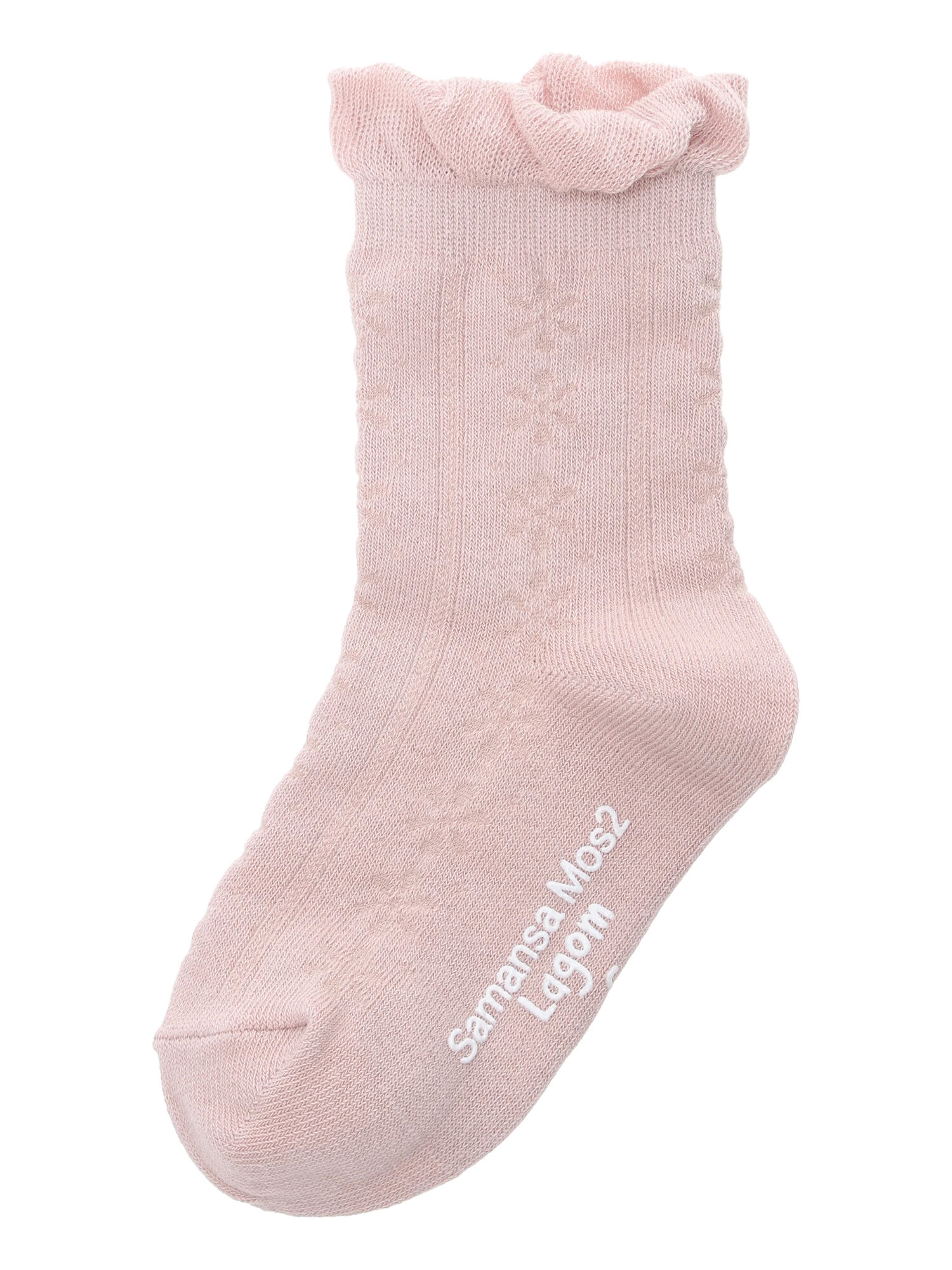 透かし編みソックス（オフホワイト/ピンク/サックスブルー/レッグ