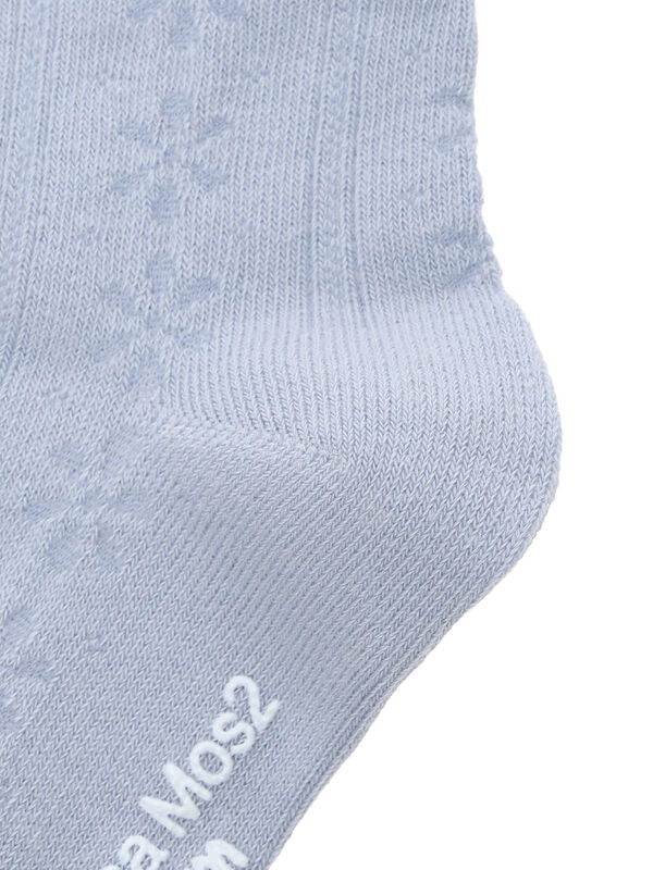 透かし編みソックス（オフホワイト/ピンク/サックスブルー/レッグ