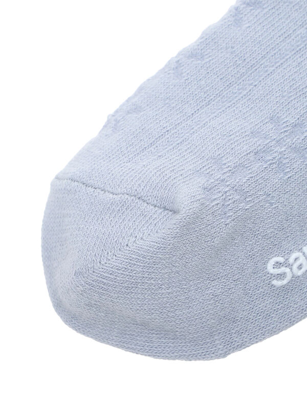 透かし編みソックス（オフホワイト/ピンク/サックスブルー/レッグ