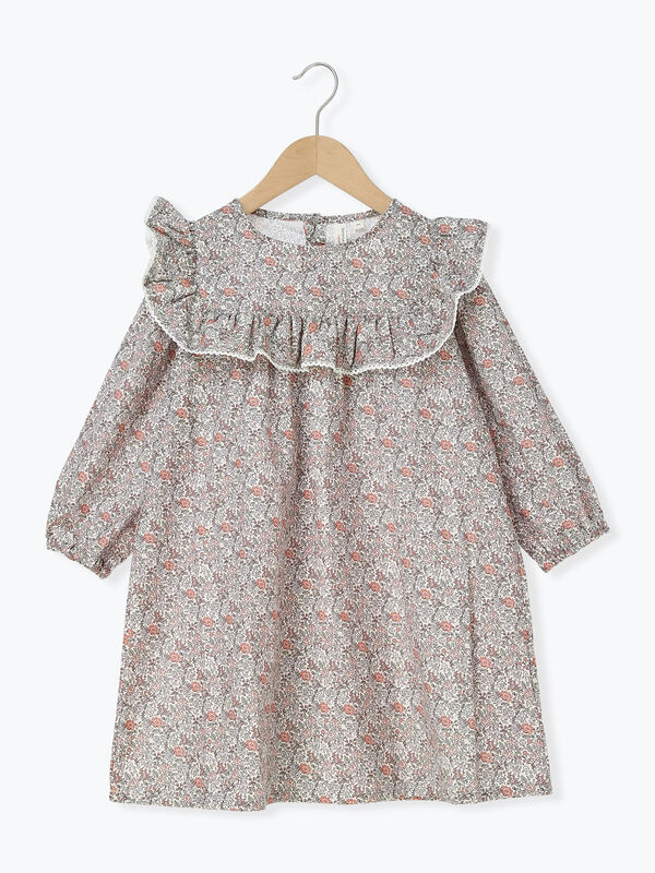 ヨークフリル花柄ワンピース（ピンク/イエロー/ワンピース/ワンピース