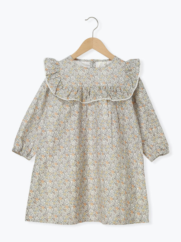 ヨークフリル花柄ワンピース（ピンク/イエロー/ワンピース/ワンピース