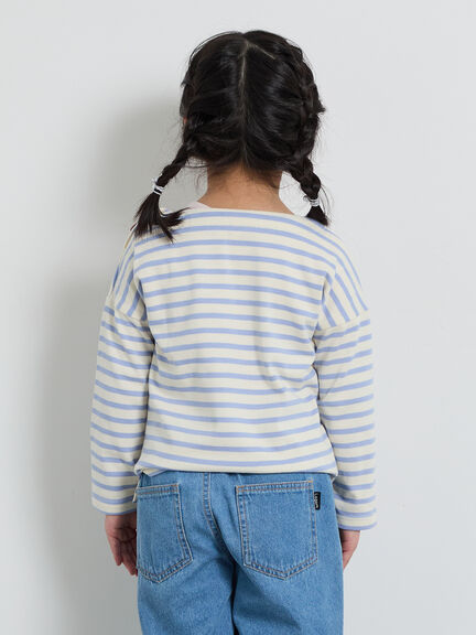 ハリネズミ刺繍ボーダーカットソー（ピンク/ミント/サックスブルー）｜Samansa Mos2 Lagom（KIDS）（サマンサモスモス ラーゴム）通販