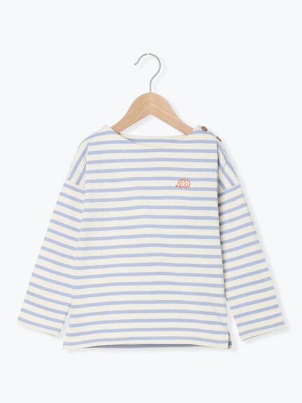 ハリネズミ刺繍ボーダーカットソー（ピンク/ミント/サックスブルー）｜Samansa Mos2 Lagom（KIDS）（サマンサモスモス ラーゴム）通販