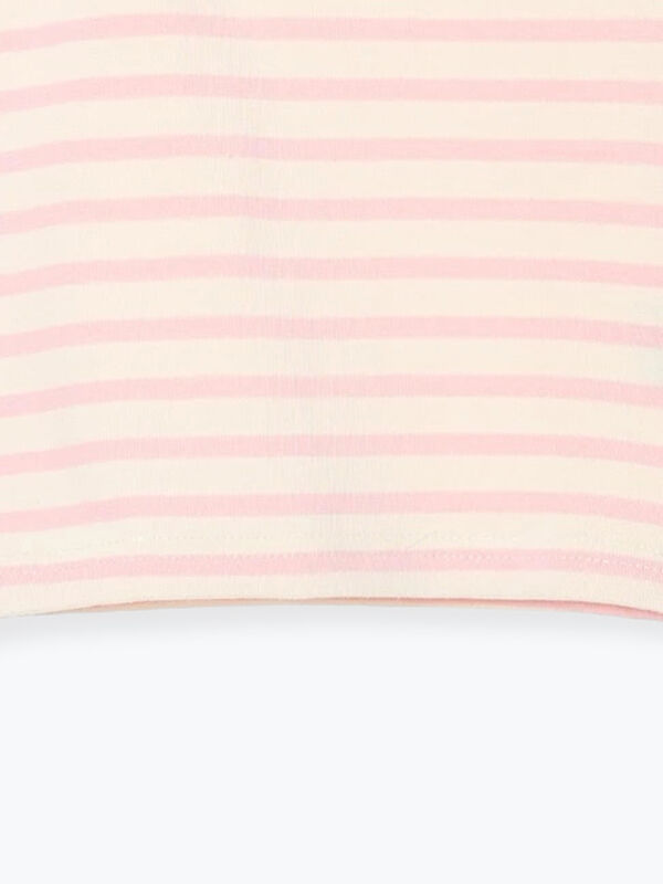 ハリネズミ刺繍ボーダーカットソー（ピンク/ミント/サックスブルー