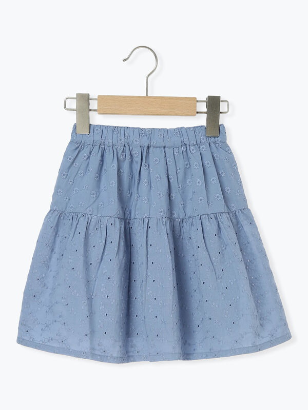 レース切替えティアードスカート（オフホワイト/ブルー）｜Samansa Mos2 Lagom（KIDS）（サマンサモスモス ラーゴム）通販