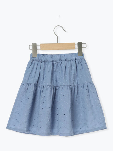 レース切替えティアードスカート（オフホワイト/ブルー）｜Samansa Mos2 Lagom（KIDS）（サマンサモスモス ラーゴム）通販