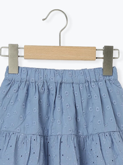 レース切替えティアードスカート（オフホワイト/ブルー）｜Samansa Mos2 Lagom（KIDS）（サマンサモスモス ラーゴム）通販